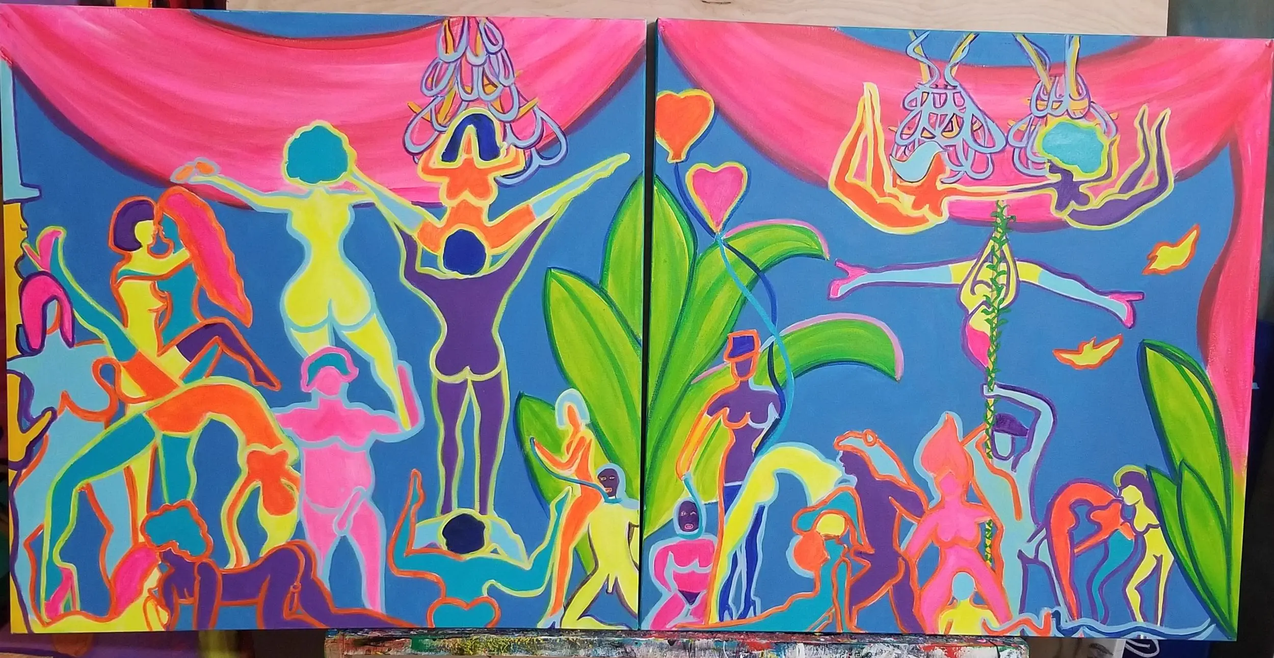 Love Triangle in the Gardens, Diptych